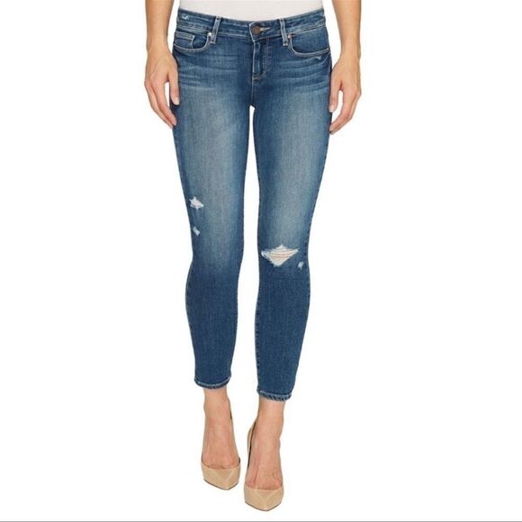 𝅺paige Hoxton Ankle Ramona Destroyed Skinny Jeans 26 - Picture 1 of 8